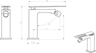 Смеситель для биде Boheme Q золото/синий 146-GUW